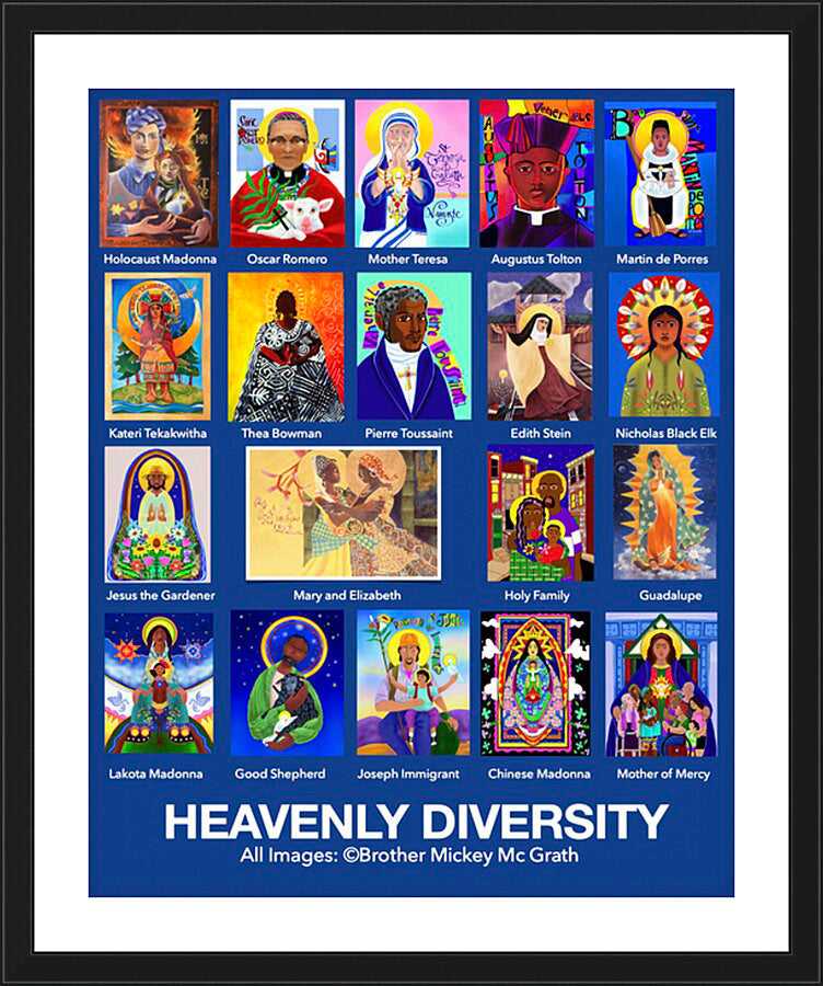 Wall Frame Black, Matted - Heavenly Diversity by M. McGrath