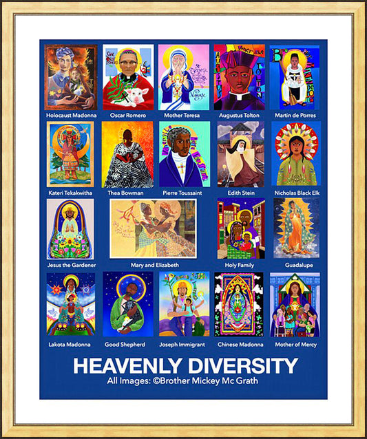 Wall Frame Gold, Matted - Heavenly Diversity by M. McGrath