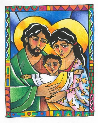 Wall Frame Black, Matted - Holy Family by M. McGrath
