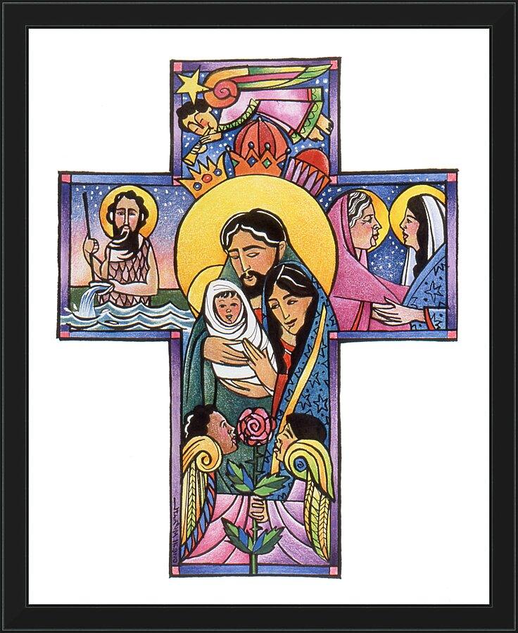 Wall Frame Black - Holy Family Cross by M. McGrath