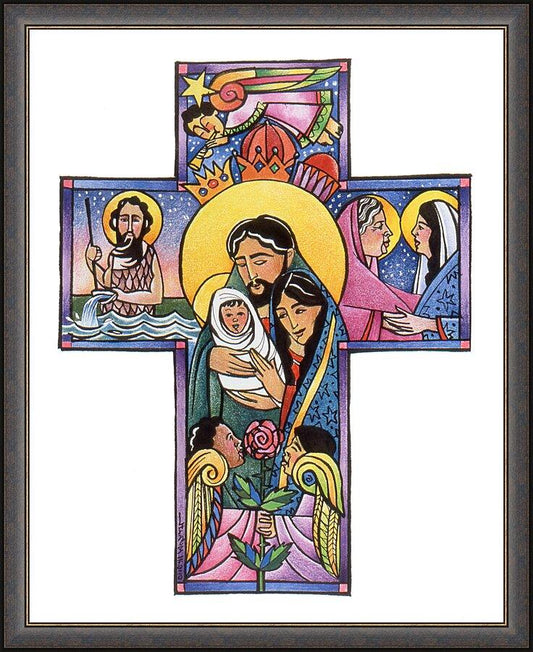 Wall Frame Espresso - Holy Family Cross by M. McGrath