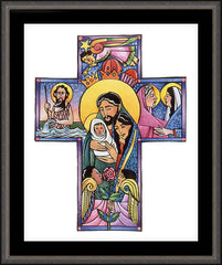 Wall Frame Espresso - Holy Family Cross by M. McGrath