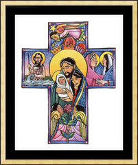Wall Frame Gold - Holy Family Cross by M. McGrath