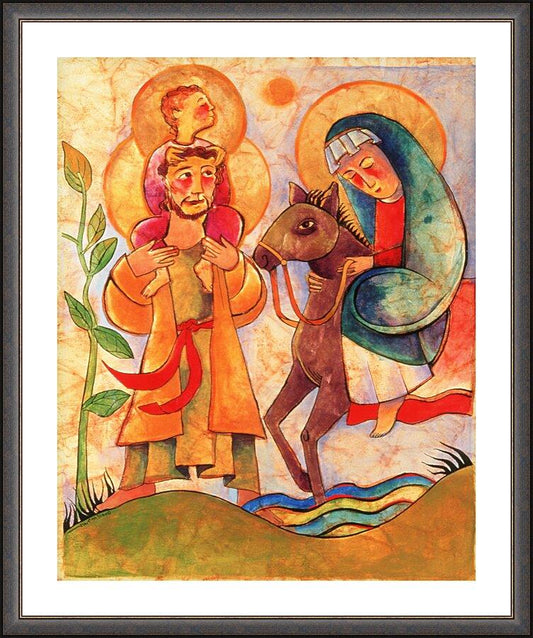 Wall Frame Espresso, Matted - Holy Family: Giotto by M. McGrath