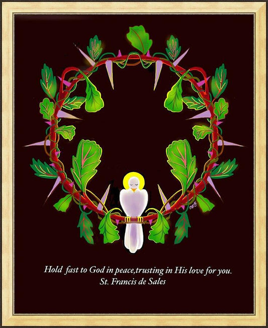 Wall Frame Gold - Hold Fast to God by M. McGrath