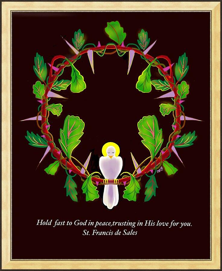 Wall Frame Gold - Hold Fast to God by Br. Mickey McGrath, OSFS - Trinity Stores