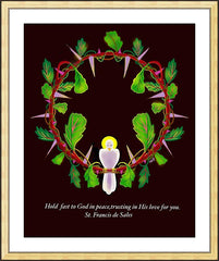 Wall Frame Gold - Hold Fast to God by M. McGrath
