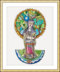 Wall Frame Gold - St. Hildegard St. Hildegard of Bingen by M. McGrath