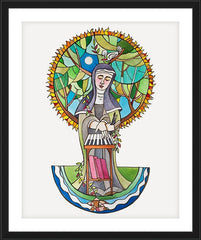Wall Frame Black - St. Hildegard St. Hildegard of Bingen by M. McGrath