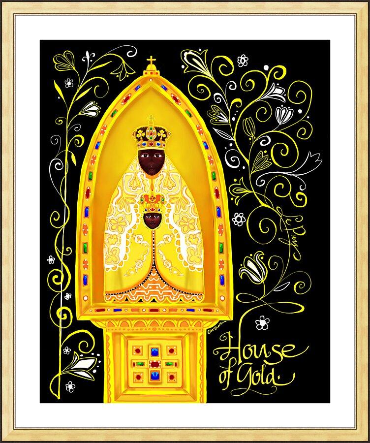 Wall Frame Gold, Matted - Mary, House of Black by Br. Mickey McGrath, OSFS - Trinity Stores