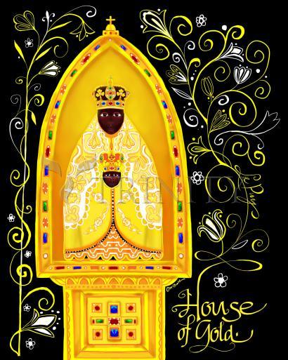 Wall Frame Gold, Matted - Mary, House of Black by Br. Mickey McGrath, OSFS - Trinity Stores