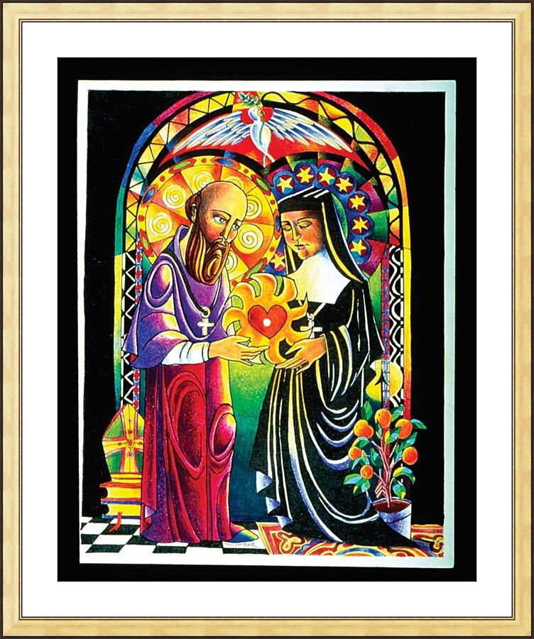 Wall Frame Gold, Matted - One Heart, One Soul by Br. Mickey McGrath, OSFS - Trinity Stores
