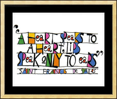 Wall Frame Gold - Heart Speaks To Heart by M. McGrath