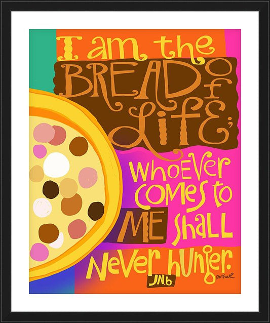 Wall Frame Black, Matted - I Am The Bread Of Life by M. McGrath