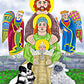 Wall Frame Black, Matted - Irish Holy Family by Br. Mickey McGrath, OSFS - Trinity Stores