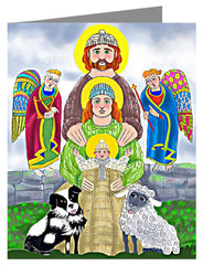 Custom Text Note Card - Irish Holy Family by M. McGrath