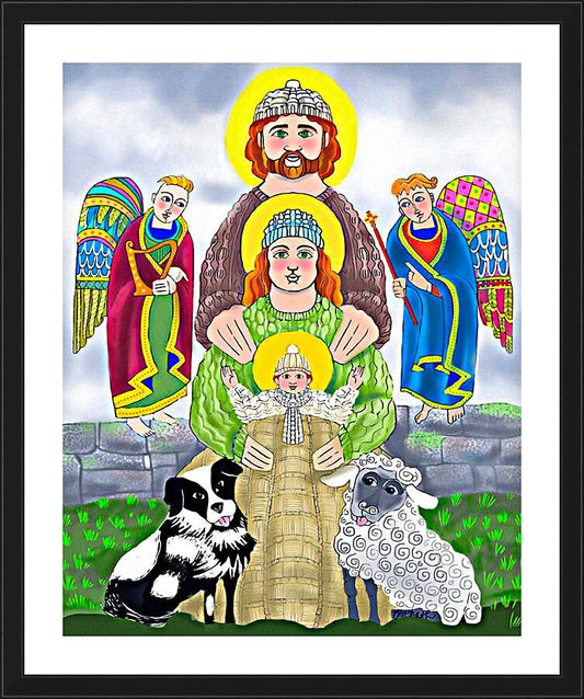 Wall Frame Black, Matted - Irish Holy Family by Br. Mickey McGrath, OSFS - Trinity Stores