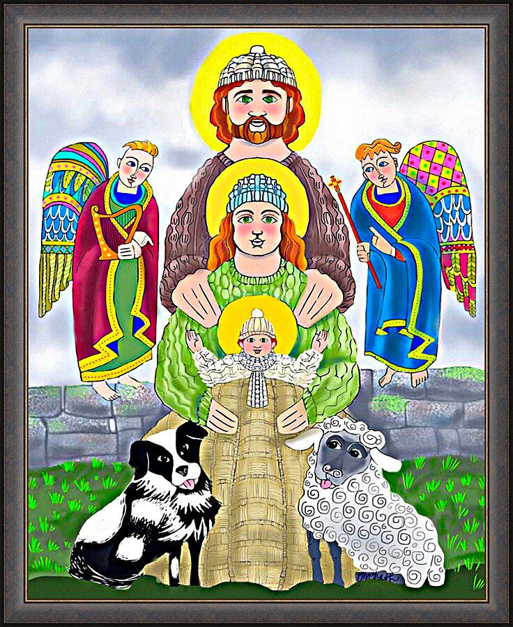 Wall Frame Espresso - Irish Holy Family by Br. Mickey McGrath, OSFS - Trinity Stores