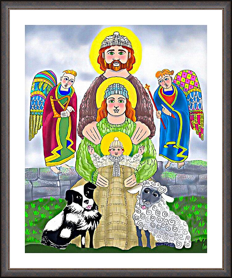 Wall Frame Espresso, Matted - Irish Holy Family by Br. Mickey McGrath, OSFS - Trinity Stores