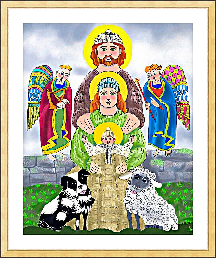 Wall Frame Gold, Matted - Irish Holy Family by Br. Mickey McGrath, OSFS - Trinity Stores