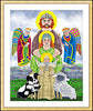 Wall Frame Gold, Matted - Irish Holy Family by Br. Mickey McGrath, OSFS - Trinity Stores