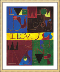Wall Frame Gold - I Love Jesus by M. McGrath
