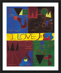 Wall Frame Black - I Love Jesus by M. McGrath