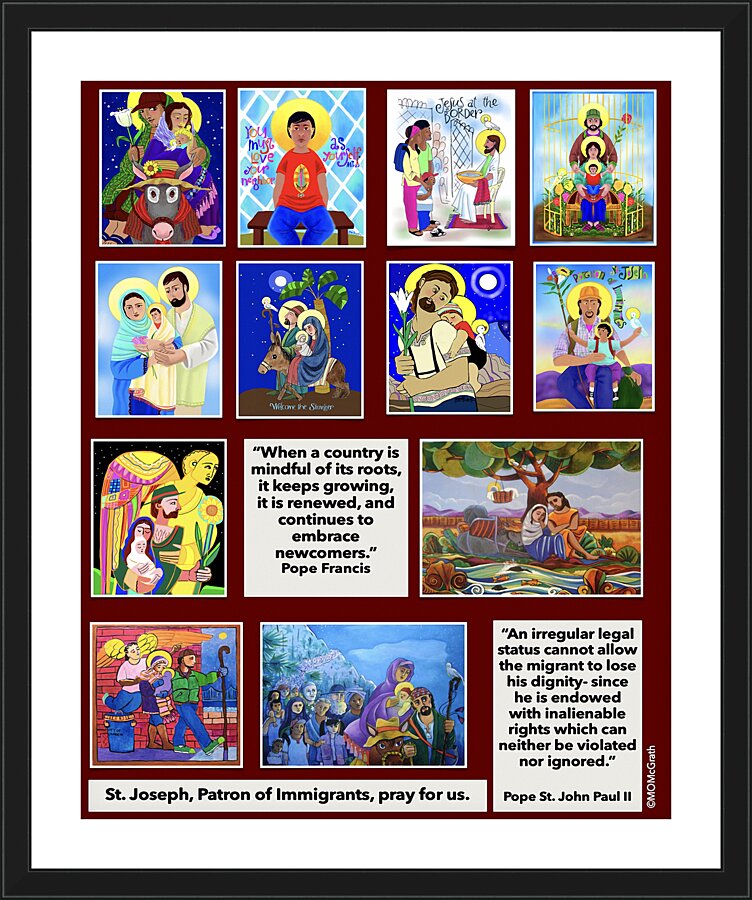 Wall Frame Black, Matted - Immigration Poster by M. McGrath