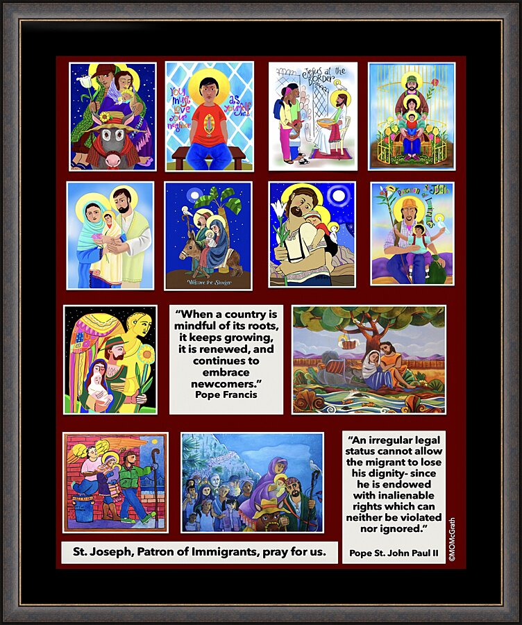 Wall Frame Espresso - Immigration Poster by M. McGrath