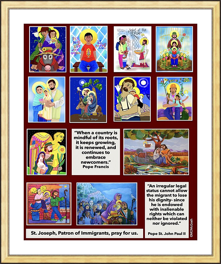 Wall Frame Gold, Matted - Immigration Poster by M. McGrath