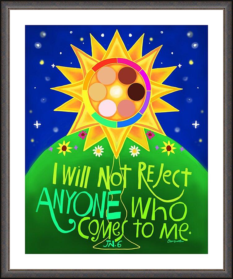 Wall Frame Espresso, Matted - I Will Not Reject Anyone by M. McGrath