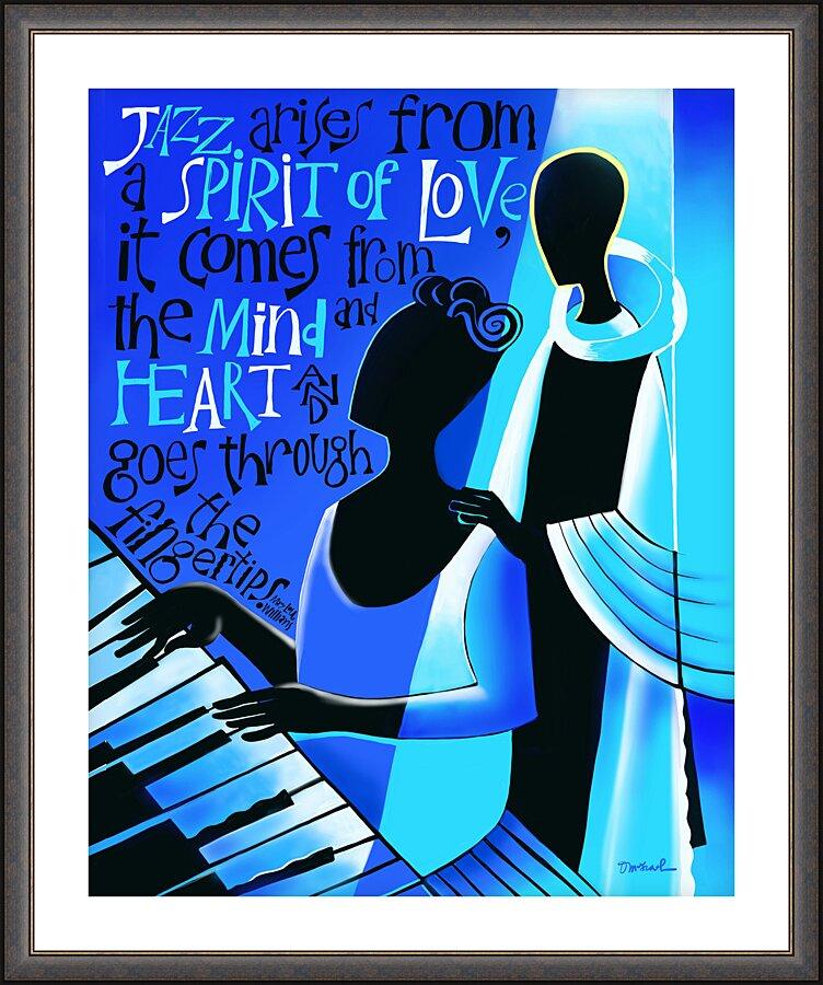 Wall Frame Espresso, Matted - Jazz Arises From a Spirit of Love by Br. Mickey McGrath, OSFS - Trinity Stores