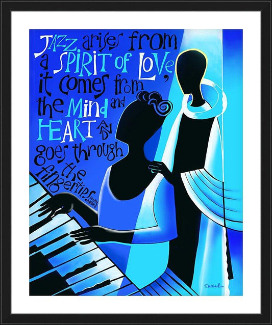 Wall Frame Black, Matted - Jazz Arises From a Spirit of Love by M. McGrath