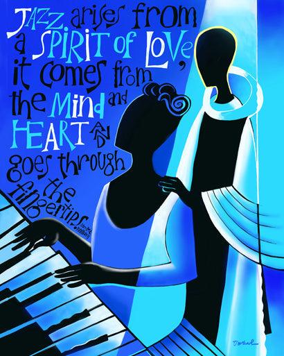 Wall Frame Espresso, Matted - Jazz Arises From a Spirit of Love by Br. Mickey McGrath, OSFS - Trinity Stores