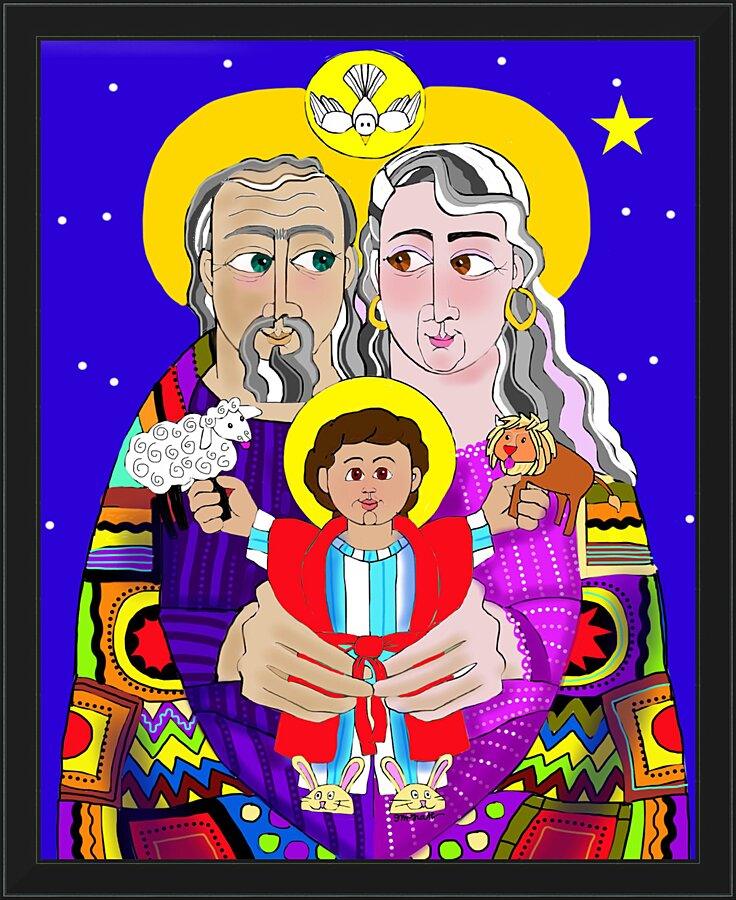 Wall Frame Black - Sts. Ann and Joachim, Grandparents with Jesus by Br. Mickey McGrath, OSFS - Trinity Stores