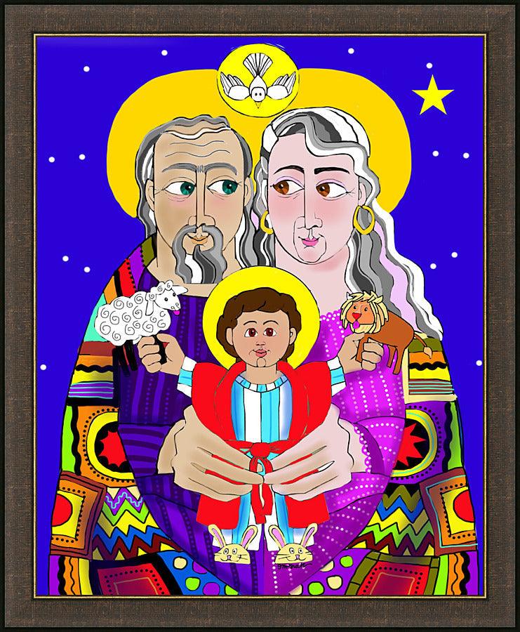 Wall Frame Espresso - Sts. Ann and Joachim, Grandparents with Jesus by M. McGrath