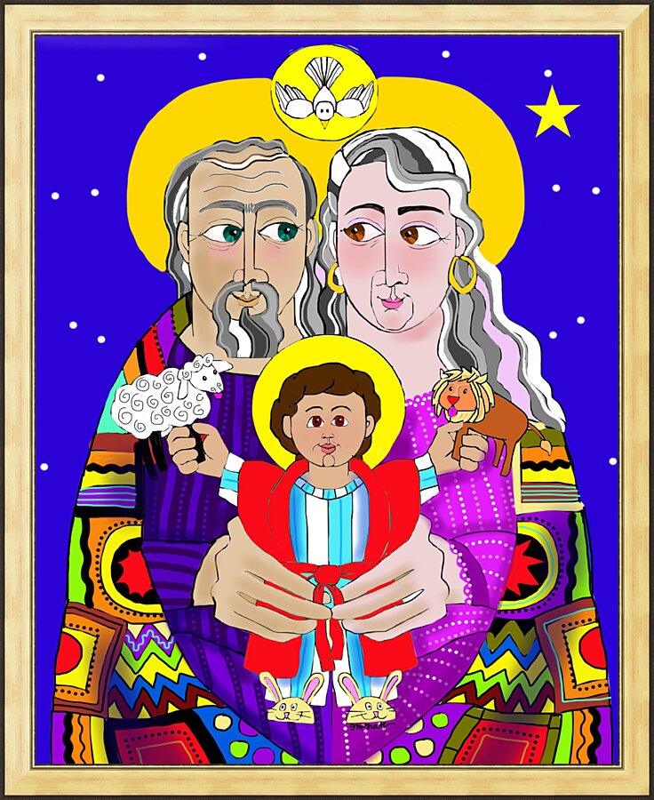 Wall Frame Gold - Sts. Ann and Joachim, Grandparents with Jesus by M. McGrath