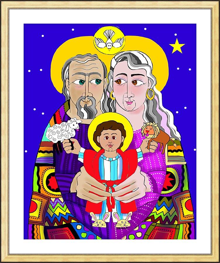 Wall Frame Gold, Matted - Sts. Ann and Joachim, Grandparents with Jesus by M. McGrath