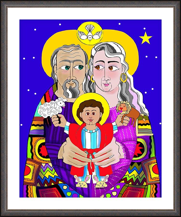 Wall Frame Espresso, Matted - Sts. Ann and Joachim, Grandparents with Jesus by Br. Mickey McGrath, OSFS - Trinity Stores