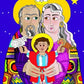 Wall Frame Black, Matted - Sts. Ann and Joachim, Grandparents with Jesus by M. McGrath