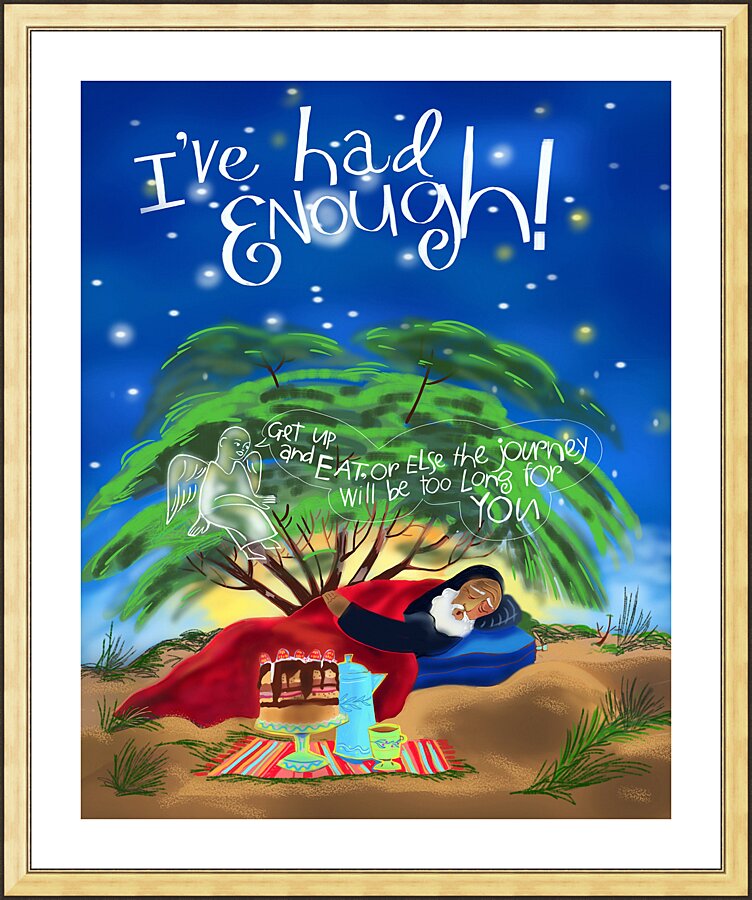 Wall Frame Gold, Matted - St. Elijah - I've Had Enough! by M. McGrath