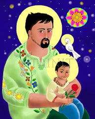 Acrylic Print - St. Joseph and Jesus by M. McGrath
