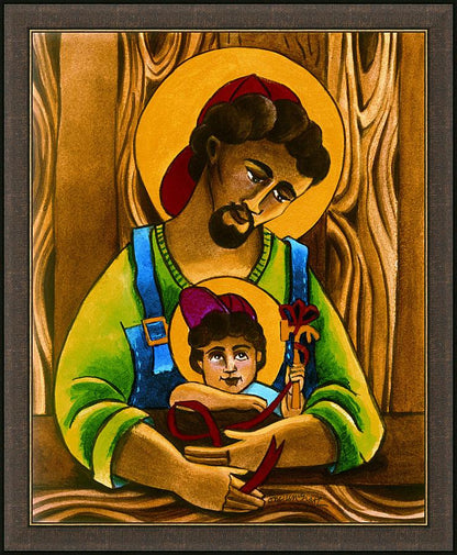 Wall Frame Espresso - St. Joseph and Son by Br. Mickey McGrath, OSFS - Trinity Stores