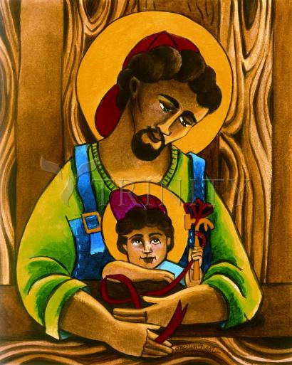 Wall Frame Espresso, Matted - St. Joseph and Son by Br. Mickey McGrath, OSFS - Trinity Stores