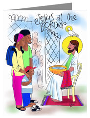 Custom Text Note Card - Jesus at the Border by M. McGrath