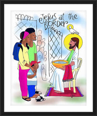Wall Frame Black - Jesus at the Border by M. McGrath