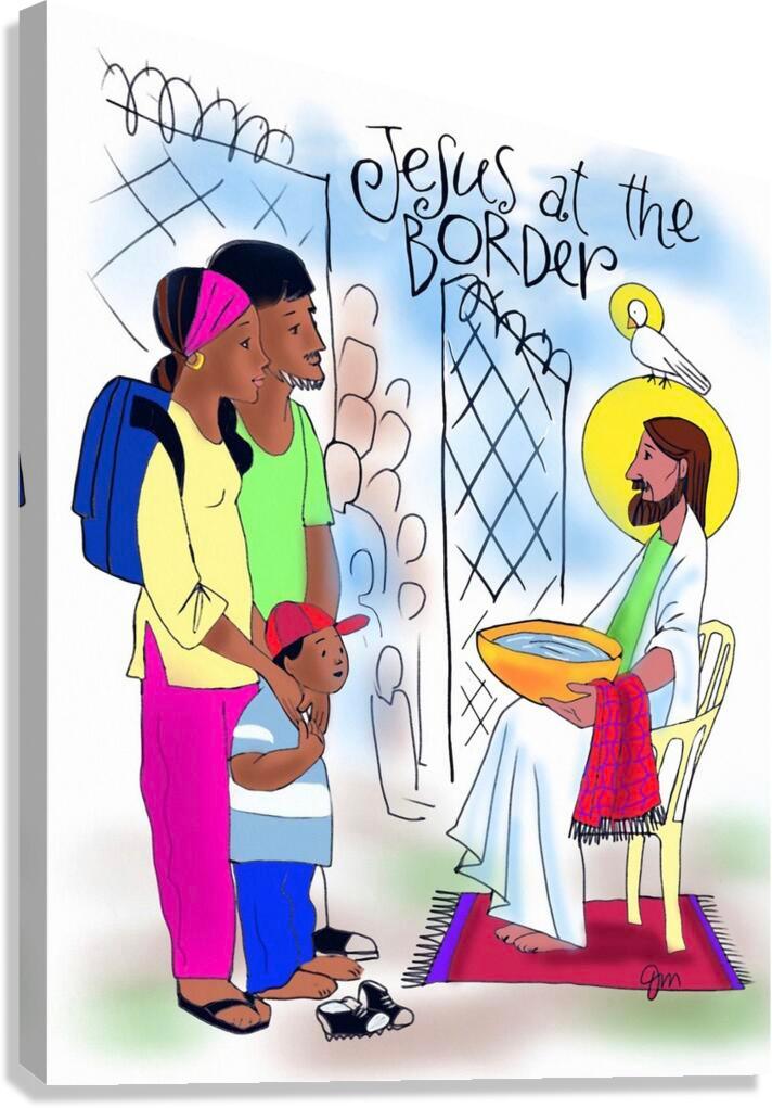 Canvas Print - Jesus at the Border by Br. Mickey McGrath, OSFS - Trinity Stores