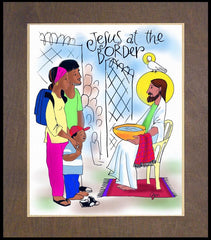 Wood Plaque Premium - Jesus at the Border by M. McGrath