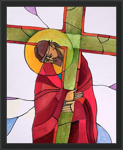 Wall Frame Black - Stations of the Cross - 2 Jesus Accepts the Cross by M. McGrath