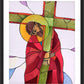 Wall Frame Black, Matted - Stations of the Cross - 2 Jesus Accepts the Cross by M. McGrath